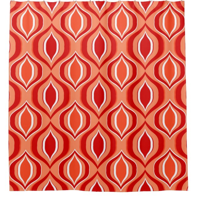 Cortina Para Box Seamless geometric ethnic pattern. Red, brown orna (Frente)