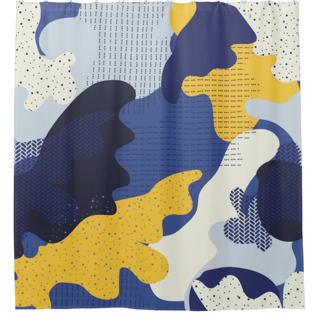 Cortina Para Box Seamless geometric pattern with abstract camouflag (Frente)