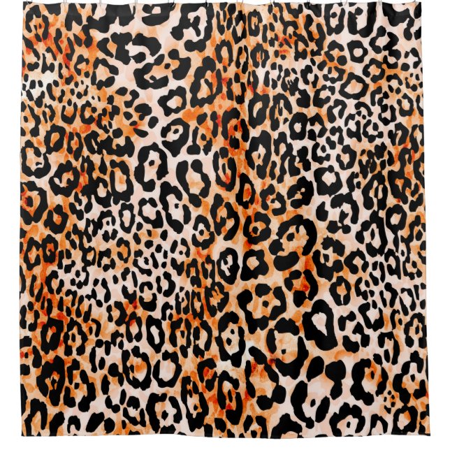Cortina Para Box Seamless leopard pattern, hand drawing animal prin (Frente)