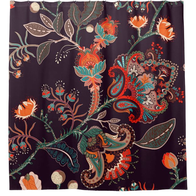 Cortina Para Box Seamless nature pattern. Background with big decor (Frente)