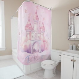 Cortina Para Box Seja gentil no Palácio da Nuvem Rosa personalizáve