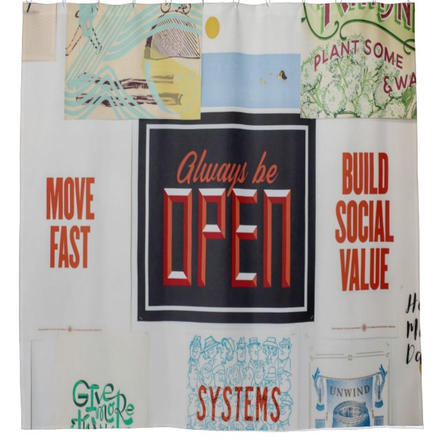 Cortina Para Box Seja sempre aberto, motivacional (Frente)