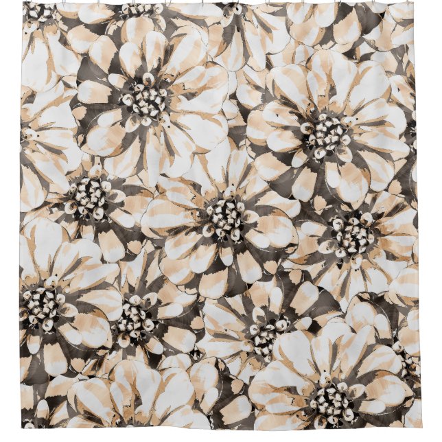 Cortina Para Box Sepia Floral Pattern (Frente)