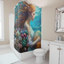 Cortina Para Box Sereia Luminosa e Gemas