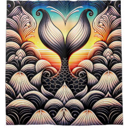 Cortina Para Box "Sereia Tail at Sunset - Ocean Art"