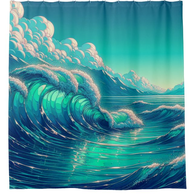 Cortina Para Box "Serenity Seascape: Ocean's Embrace" (Frente)