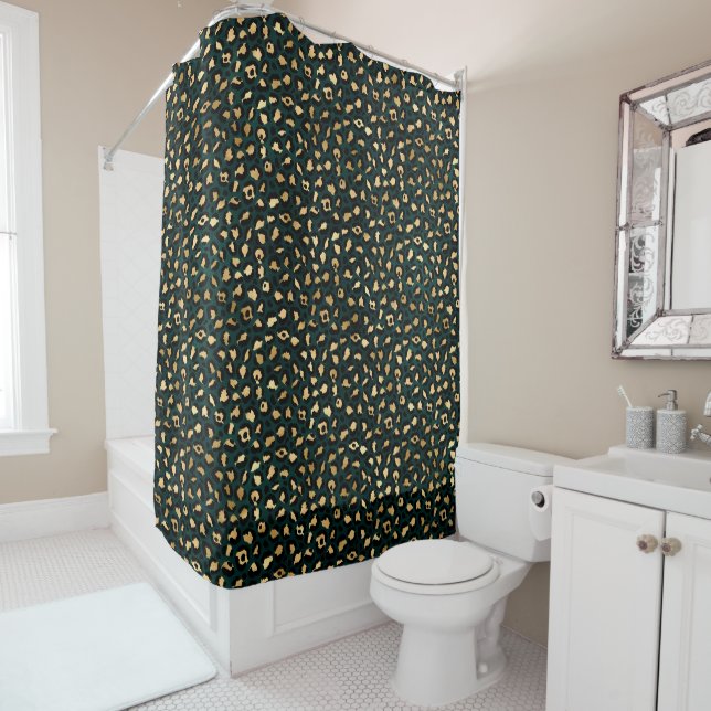 Cortina Para Box Série Teal e Gold Leopard Design 1 (In Situ)