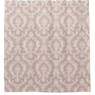 Cortina Para Box Shabby Chic Blush Angelic Damask Shower Curtain   