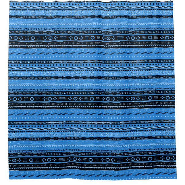 Cortina Para Box Shango Blue Tribal Design (Frente)