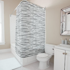 Cortina Para Box Shower Curtain - Black And White Pattern