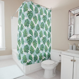 Cortina Para Box Shower Curtain - "Palm Leaves"
