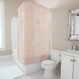 Cortina Para Box Shower Curtain - Rose Gold Marble Pattern