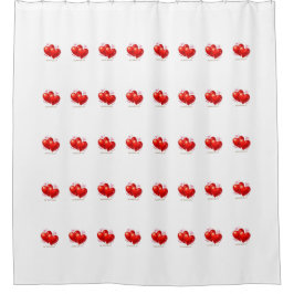 Cortina Para Box Shower Curtain with hearts.