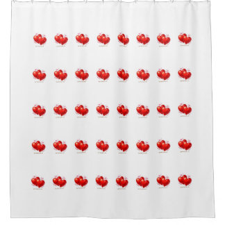 Cortina Para Box Shower Curtain with hearts.