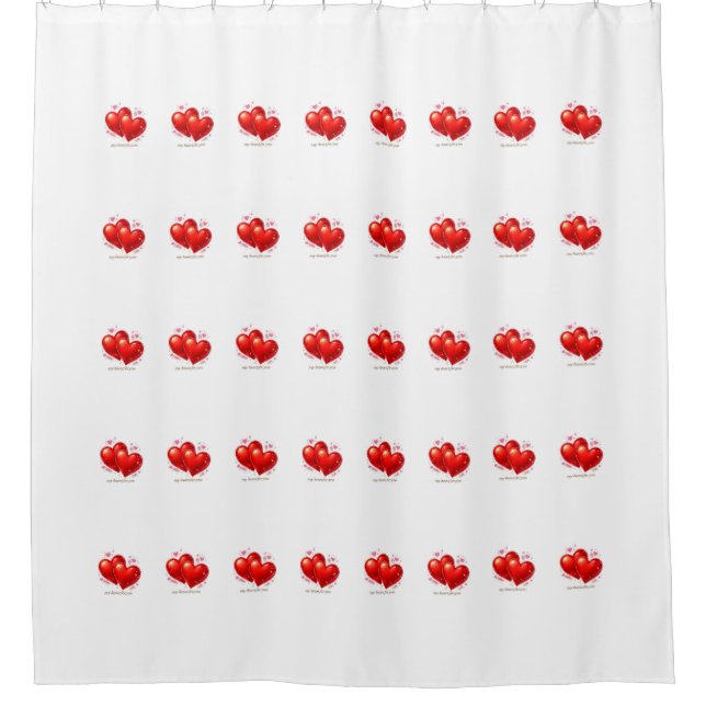 Cortina Para Box Shower Curtain with hearts. (Frente)