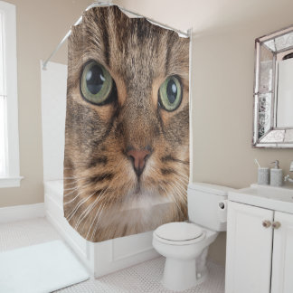 Cortina Para Box Siberian Cat Face Shower Curtain