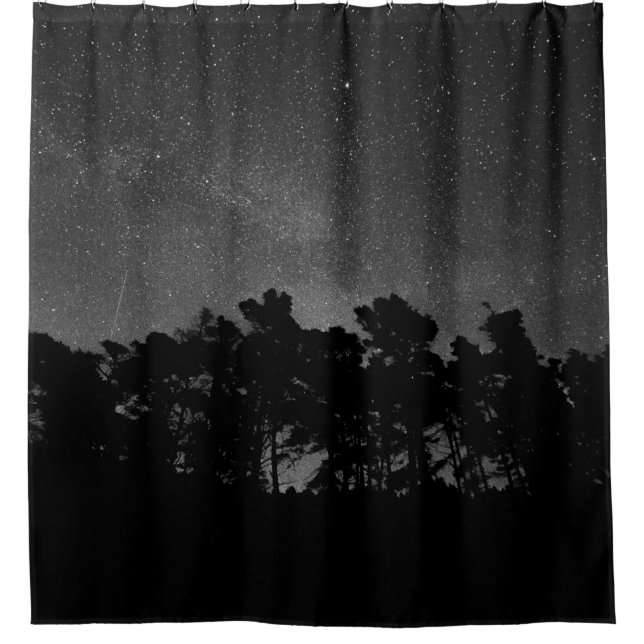 CORTINA PARA BOX SILHOUTE DE FLORESTA DURANTE A NOITE (Frente)
