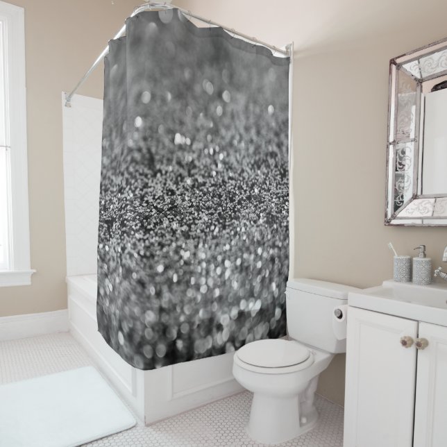Cortina Para Box Silver Gray Glitter Bokeh Glam 2 (In Situ)