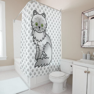 Cortina Para Box Silver Tabby Chinchilla Cinza Persa Cat & Paws