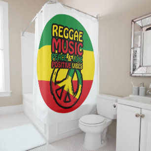 Cortina Para Box Símbolo de Reggae e Paz com citações positivas