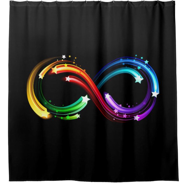 Cortina Para Box Símbolo do infinito de cometas arco-íris (Frente)