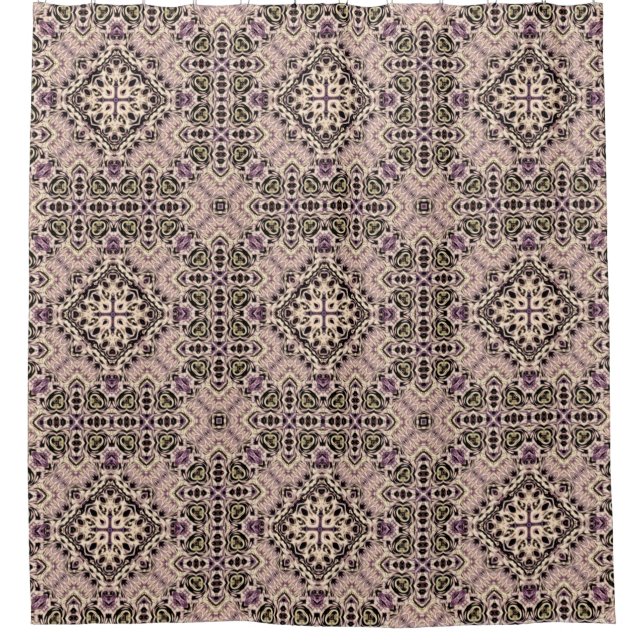 Cortina Para Box simetria do mosaico colorido de fundo abstrato vin (Frente)