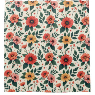 Cortina Para Box Simetria Floral Clássica