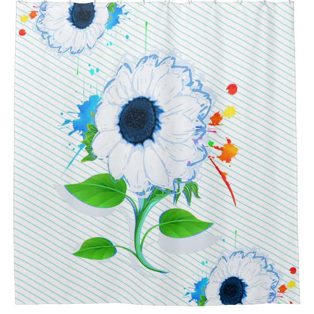 Cortina Para Box Simile Sunflower Floral (Frente)