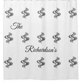 Cortina Para Box Simple Custom Family Name Black & White 