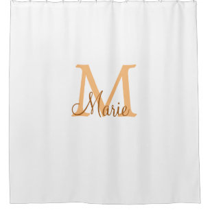 Cortina Para Box simples adicionar nome monograma laranja marrom th