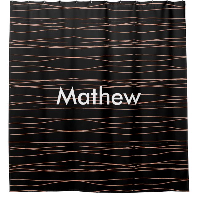 Cortina Para Box Simples monograma adicione seu nome com letra míni (Frente)