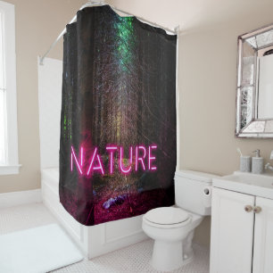 Cortina Para Box Sinal magenta da natureza neon-magenta da floresta