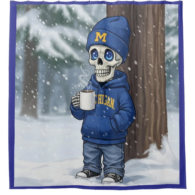 Cortina Para Box Skeleton Michigan Hoodie Edition (Frente)