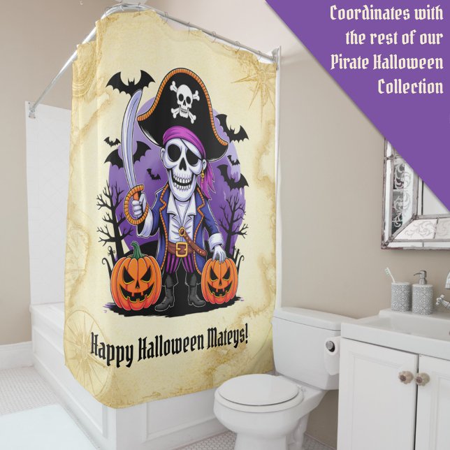 Cortina Para Box Skeleton Pirate Happy Halloween Matys (Criador carregado)