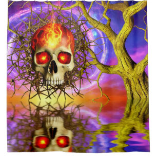 Cortina Para Box Skull Art