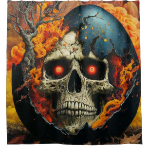 Cortina Para Box Skull Art