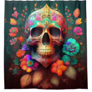 Cortina Para Box Skull Art
