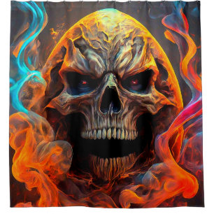 Cortina Para Box Skull Art