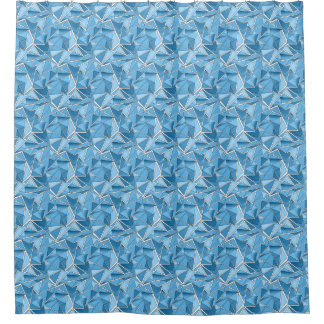Cortina Para Box Sky blue and blue geometric shapes pattern modern 