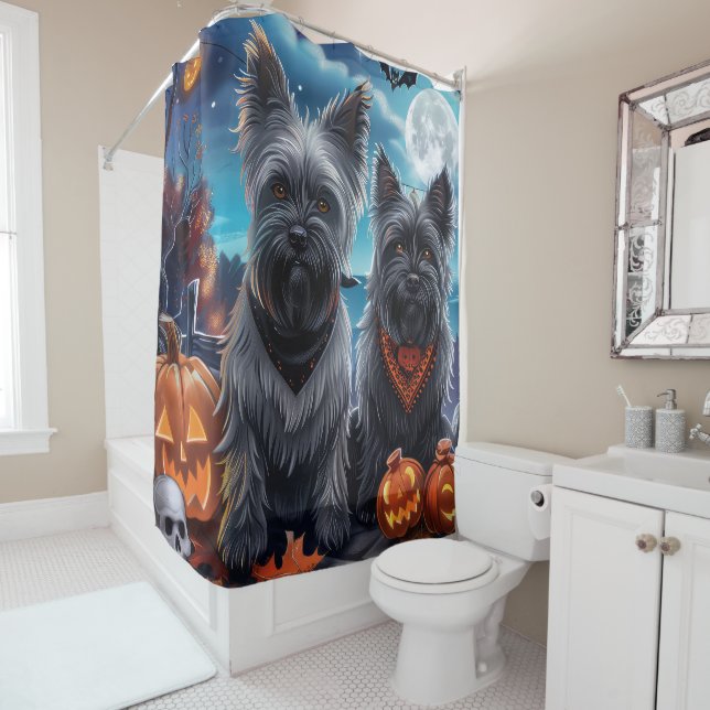 Cortina Para Box Skye Terrier Halloween Assustador  (In Situ)
