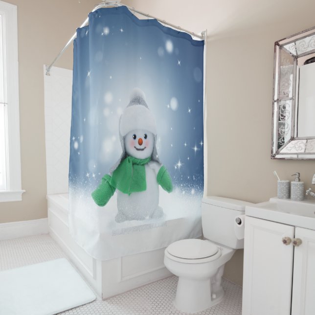 Cortina Para Box Snowman de inverno de Natal SlipperyJoe echarme (In Situ)