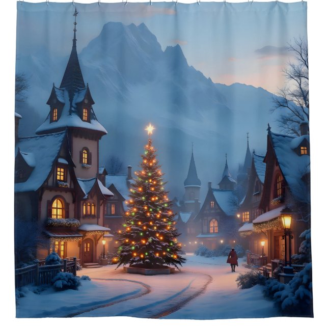 Cortina Para Box Snowy Eve In The Square -  (Frente)