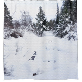 Cortina Para Box Snowy Mountain Shower Curtain