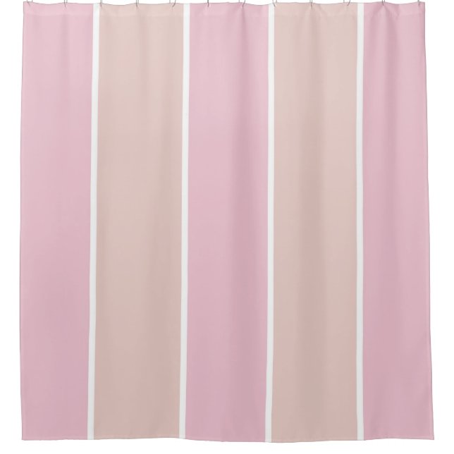 Cortina Para Box Soft Pink and Beige Vertical Stripe Pattern (Frente)