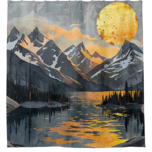 Cortina Para Box Sol Dourado Sobre Montanhas Nevadas – Boho Wildern
