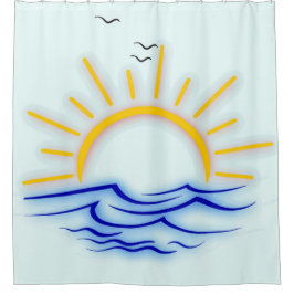 Cortina Para Box Sol e Onda Oceânica