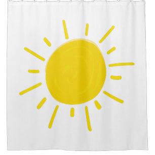 Cortina Para Box Sol Pintado Caprichoso Amarelo