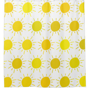 Cortina Para Box Sol Pintado Caprichoso Amarelo Sol