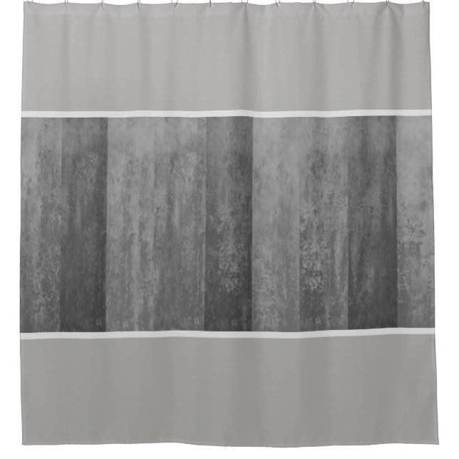 Cortina Para Box Sombras de Cinza com risca (Frente)