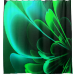 Cortina Para Box Sombras Verdes Estilizam Meia Corola Flor